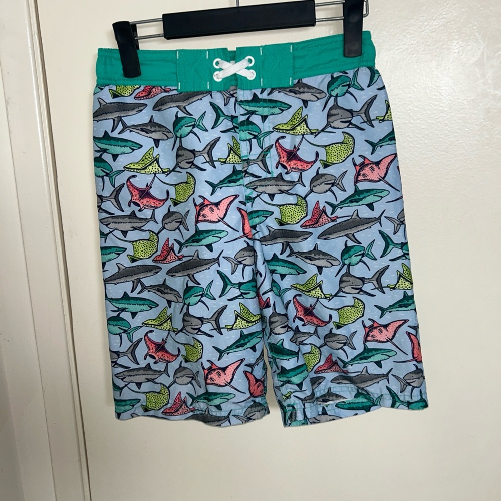 Cat & Jack Coral and Teal Kids Swim Shorts with White Mesh Lining  size L (12/14